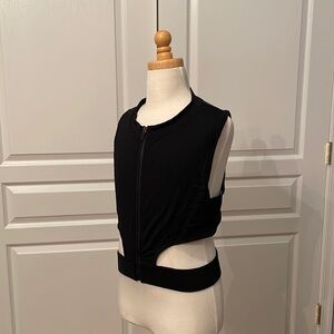 Zip Front Cutout Top